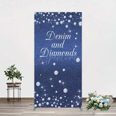 Aperturee Aperturee Denim Diamonds Navy Blue Birthday Rectangle Backdrop